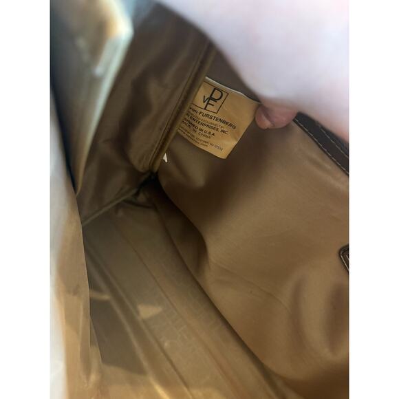 Diane Von Furstenberg LG Gray Canvas Leather Carry-On Weekender/Travel Bag - Picture 8 of 10